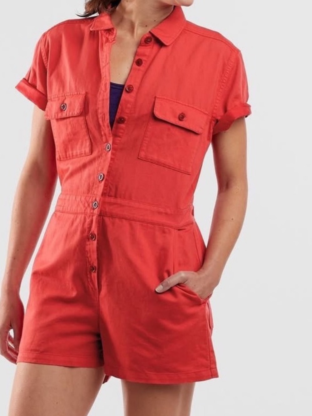 Outerknown Trestles Organic Cotton Utility Romper
